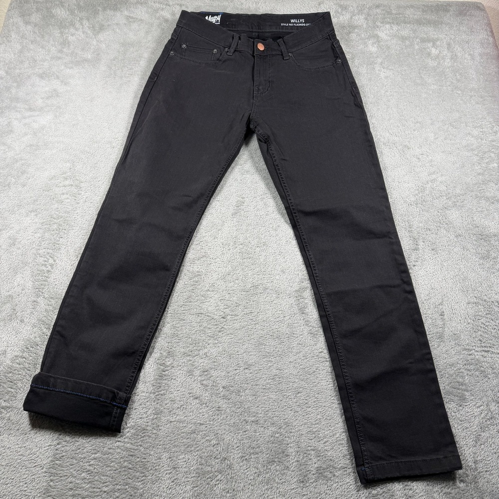 Mugsy Willys Jeans Mens‎ Size 31x30 FLX3NDG Black 5 Pocket Stretch Casual